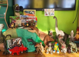 Nasze przedszkole odwiedziły dinozaury, m.in. Diplodok i Pterodaktyl.